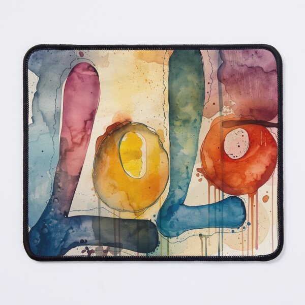 Item preview, Watercolor logo with colorful abstract letters and drips designed and sold by Rue Market.