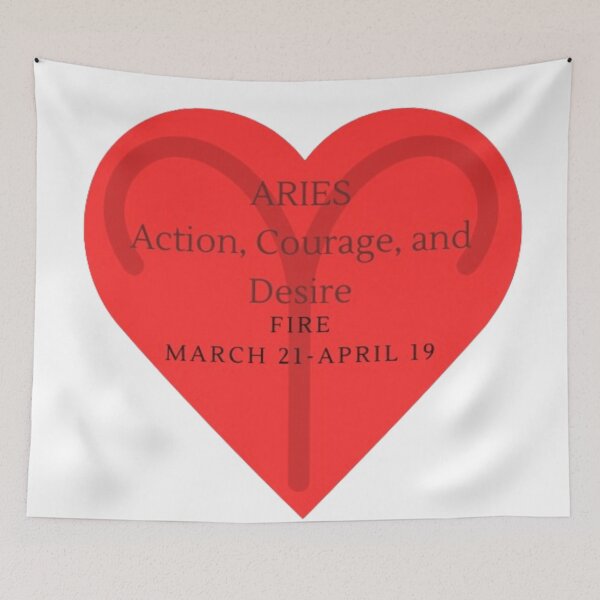 Item preview, Aries Red Heart Zodiac Sign designed and sold by WallflowerCode.