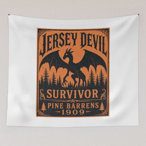 Item preview, Jersey Devil Survivor Pine Barrens 1909 Cryptid Vintage Horror designed and sold by Amnesia-Proto.
