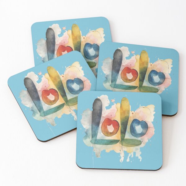 Item preview, Watercolor abstract logo with colorful heart shapes designed and sold by Rue Market.