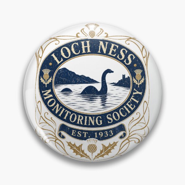 Item preview, Loch Ness Monitoring Society Vintage Scottish Cryptid Crest designed and sold by Amnesia-Proto.