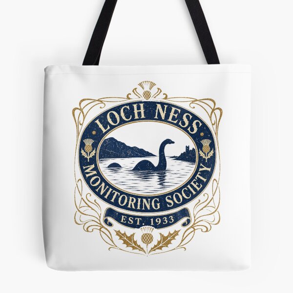 Item preview, Loch Ness Monitoring Society Vintage Scottish Cryptid Crest designed and sold by Amnesia-Proto.