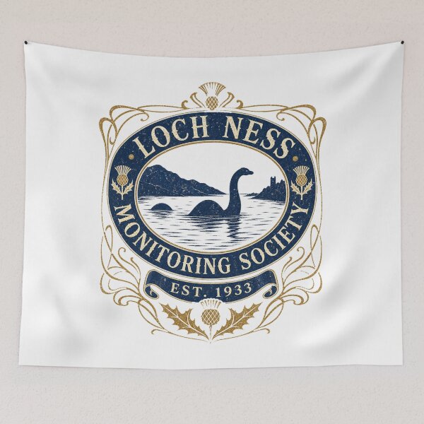 Item preview, Loch Ness Monitoring Society Vintage Scottish Cryptid Crest designed and sold by Amnesia-Proto.