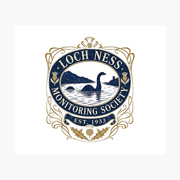 Item preview, Loch Ness Monitoring Society Vintage Scottish Cryptid Crest designed and sold by Amnesia-Proto.