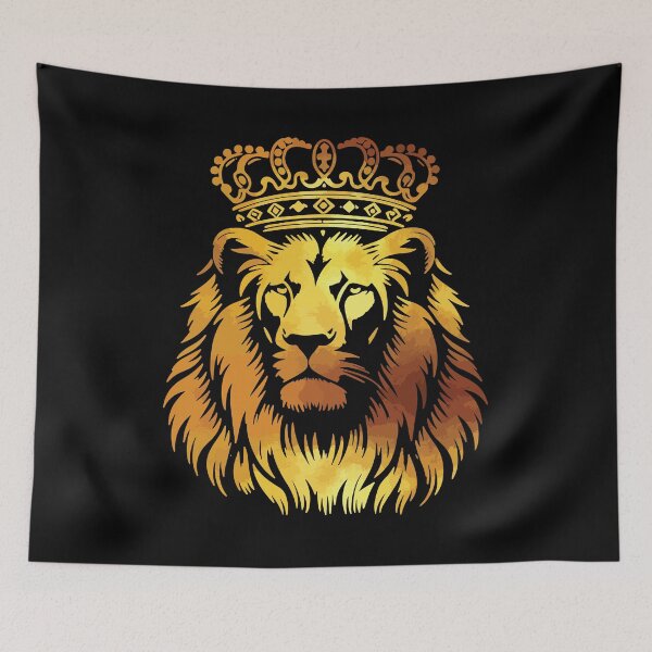 Item preview, Regal Golden Lion with Ornate Crown Royal Art designed and sold by RamyGallery.