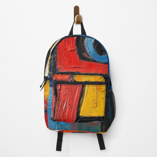 Item preview, Abstract colorful LoLo logo style painting with textured impasto designed and sold by Rue Market.