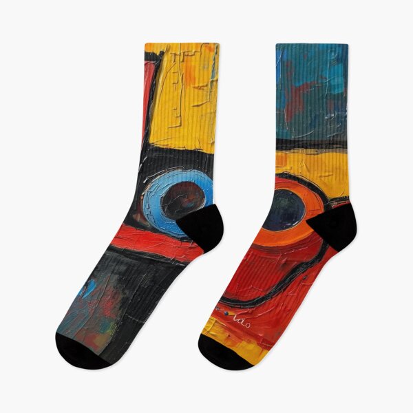 Item preview, Abstract colorful LoLo logo style painting with textured impasto designed and sold by Rue Market.