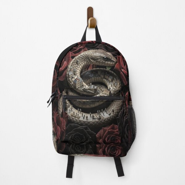 Item preview, A city entwined by a snake and midnight roses designed and sold by KunstGeist.