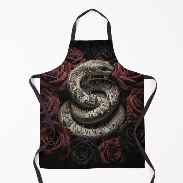 Item preview, A city entwined by a snake and midnight roses designed and sold by KunstGeist.