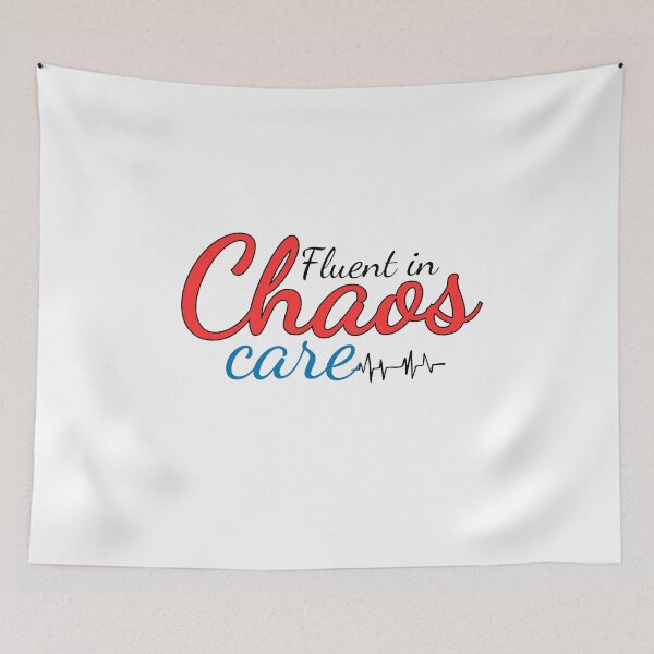 Item preview, Fluent in Chaos and Care Nurse Shirt – Funny Nursing Quote, RN Life, ICU ER Nurse Gift designed and sold by Daily Mood Studio.
