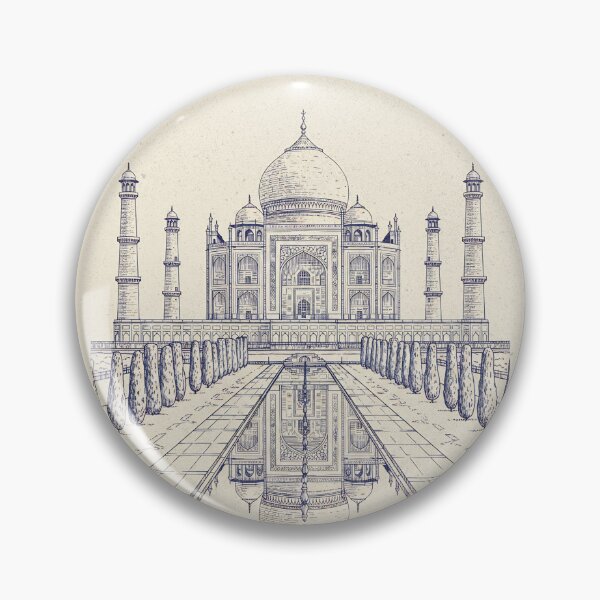 Item preview, Agra India Taj Mahal Vintage Line Art Travel Poster designed and sold by Sorcend.