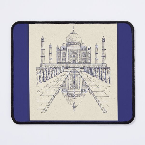 Item preview, Agra India Taj Mahal Vintage Line Art Travel Poster designed and sold by Sorcend.