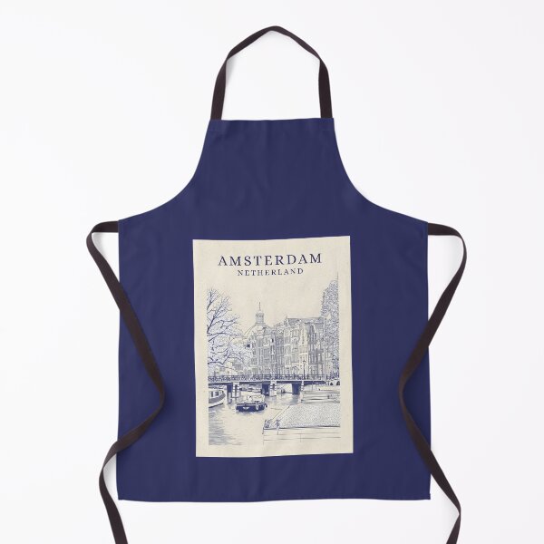 Item preview, Amsterdam Netherlands Vintage Canal Boat Line Art Poster designed and sold by Sorcend.