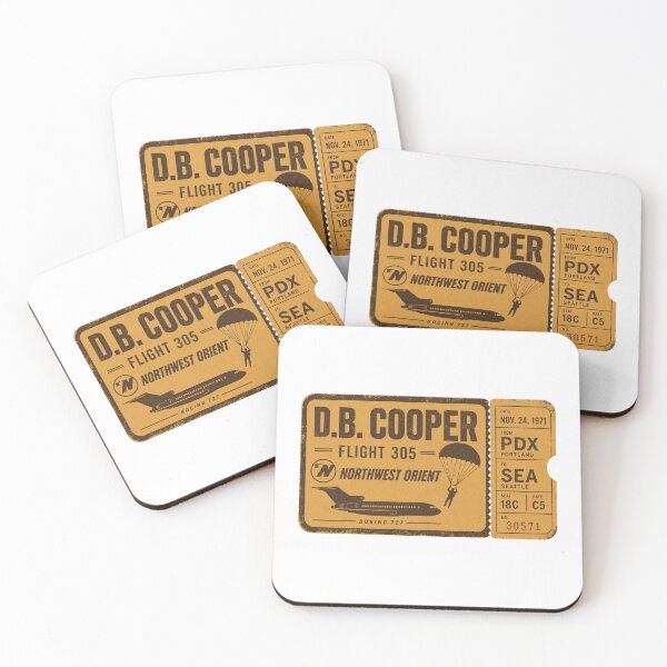 Item preview, D.B. Cooper Flight 305 Northwest Orient Vintage Unsolved Mystery designed and sold by Amnesia-Proto.