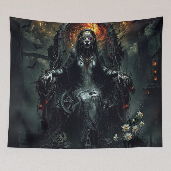 Item preview, The Dark Queen: Cybernetic Monarch on Thorned Throne designed and sold by Insomnia Art Designs.
