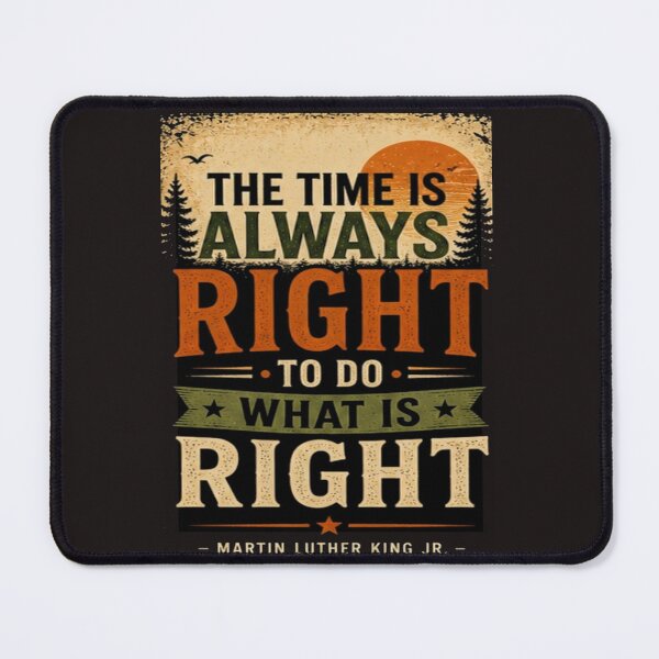 Item preview, The Time Is Always Right To Do What Is Right Shirt | Inspirational Quote Tee | Vintage Retro Typography | Motivational Graphic T-Shirt designed and sold by EACS Photo.