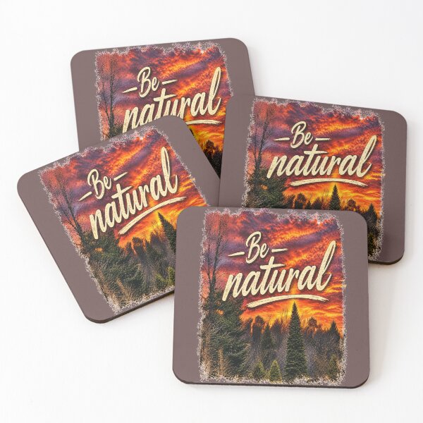Item preview, Be Natural Vintage Sunset Forest T-Shirt | Nature Lover Graphic Tee | Rustic Outdoor Aesthetic Shirt | Inspirational Wilderness Design designed and sold by EACS Photo.