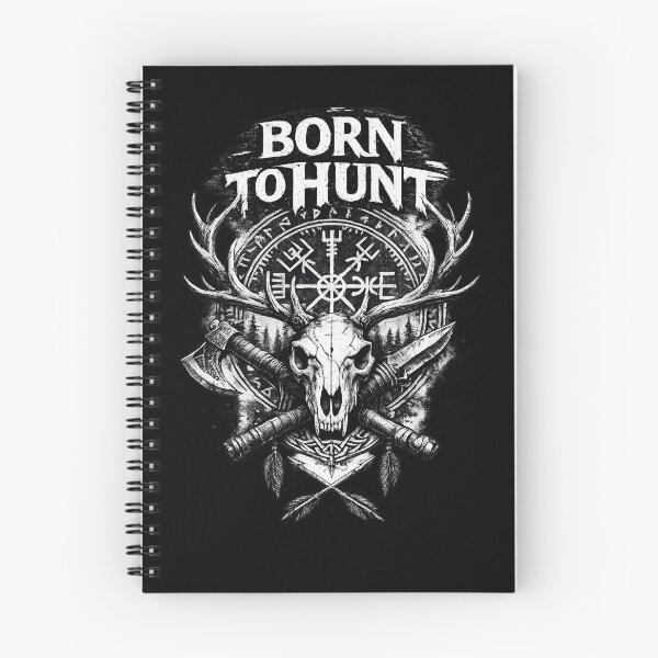 Item preview, Born to Hunt Design - Viking Warrior Skull Graphic designed and sold by MarketWolf.