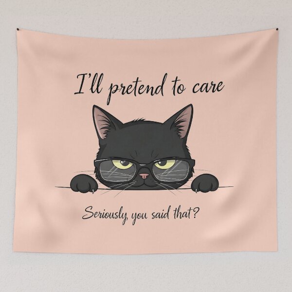 Item preview, Sarcastic Black Cat with Glasses designed and sold by UrbanPrts.