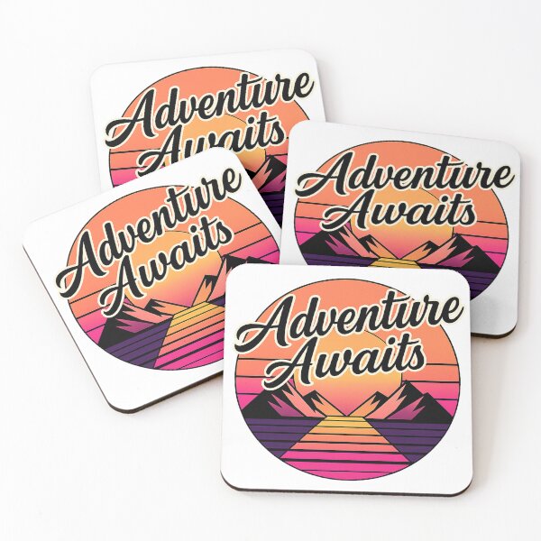 Item preview, Adventure Awaits – Retro Sunset Mountain Landscape Vintage Aesthetic Design designed and sold by Hansonq.
