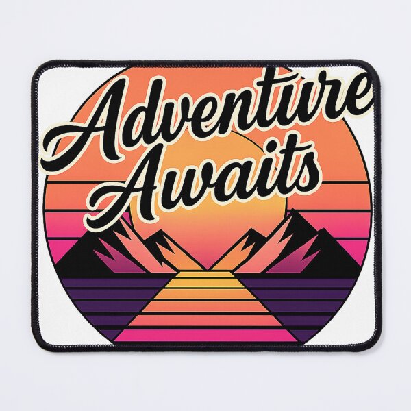 Item preview, Adventure Awaits – Retro Sunset Mountain Landscape Vintage Aesthetic Design designed and sold by Hansonq.