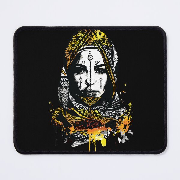 Item preview, Golden Tribal Woman Intricate Patterns Bold Portrait designed and sold by RamyGallery.