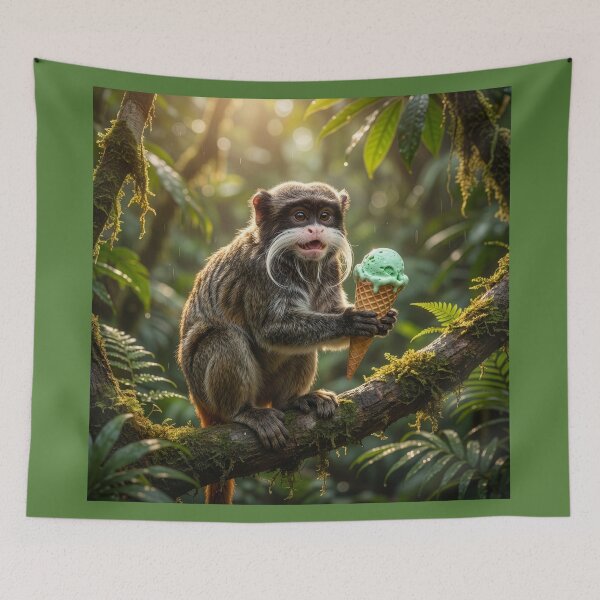 Item preview, Emperor Tamarin Enjoys an Ice Cream Cone designed and sold by Tridentulus.