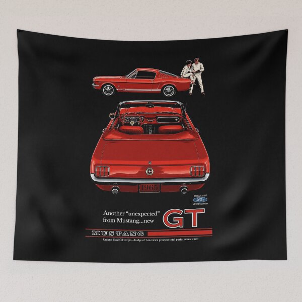 Item preview, 1965 Ford Mustang GT – Classic Red Pony Car Poster Art designed and sold by Stinky Lincy's Apparel Company.