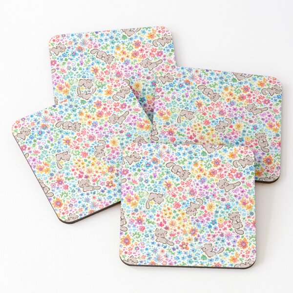 Item preview, Pebble's Whimsical Garden - Gray Cat & Bright Painted Florals - Cream designed and sold by EmiBeeBuzz.