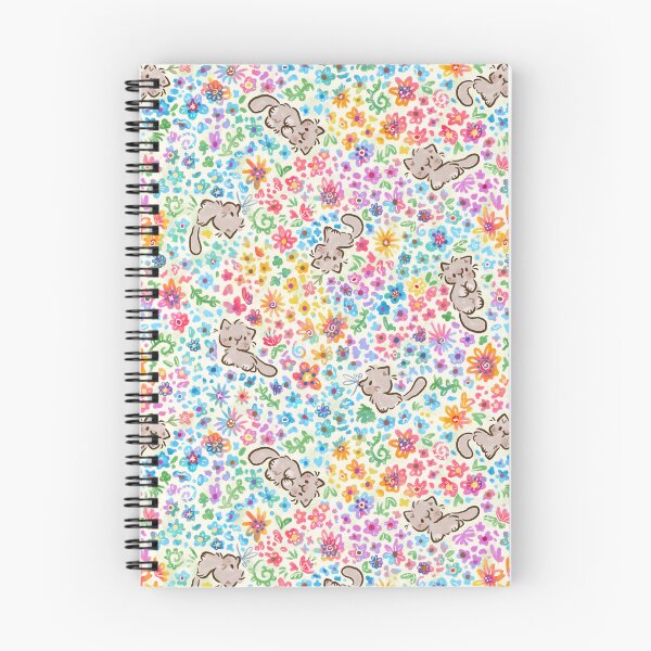 Item preview, Pebble's Whimsical Garden - Gray Cat & Bright Painted Florals - Cream designed and sold by EmiBeeBuzz.