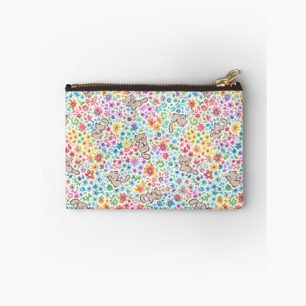 Item preview, Pebble's Whimsical Garden - Gray Cat & Bright Painted Florals - Cream designed and sold by EmiBeeBuzz.