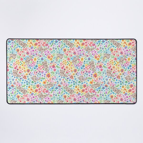Item preview, Pebble's Whimsical Garden - Gray Cat & Bright Painted Florals - Cream designed and sold by EmiBeeBuzz.