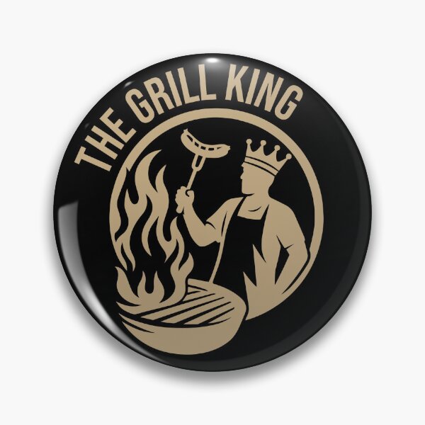 Item preview, The Grill King – Gold BBQ Grilling Illustration on Black | Bold Barbecue Design designed and sold by xndrlab.
