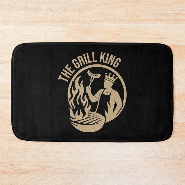 Item preview, The Grill King – Gold BBQ Grilling Illustration on Black | Bold Barbecue Design designed and sold by xndrlab.