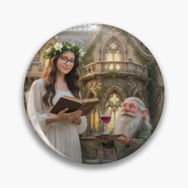 Item preview, “Fantasy Mermaid Reading with Dwarf in Castle designed and sold by pasalagabriela.
