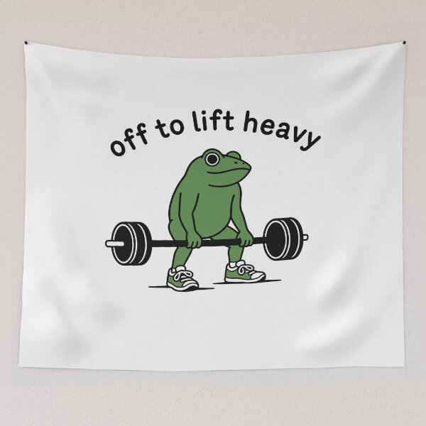 Item preview, Off To Lift Heavy Funny Frog Weight Lifter Weightlifting Body Builder Gym Fit Fitness Gift designed and sold by gunaone-design.
