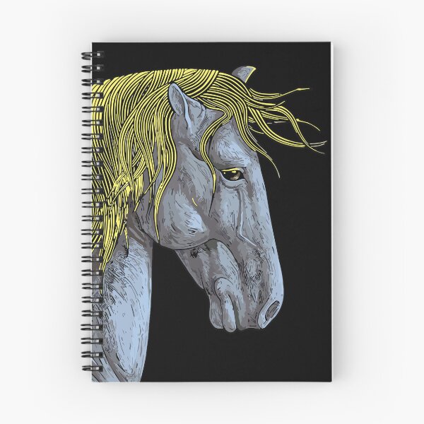 Item preview, Elegant Gray Horse Flowing Blonde Mane Portrait Art designed and sold by RamyGallery.