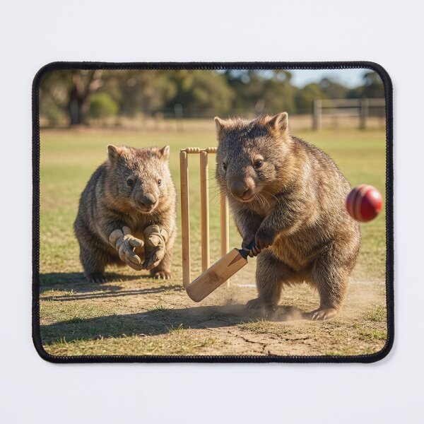 Item preview, Wombats Play Cricket designed and sold by Tridentulus.