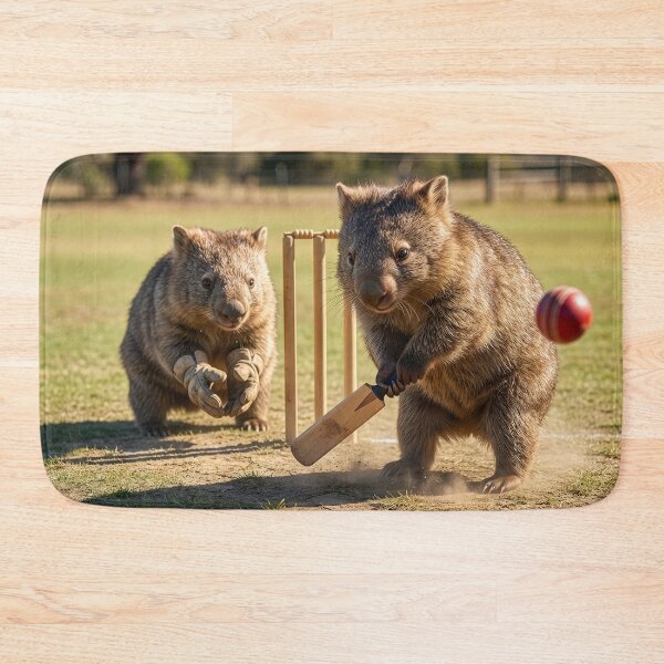 Item preview, Wombats Play Cricket designed and sold by Tridentulus.