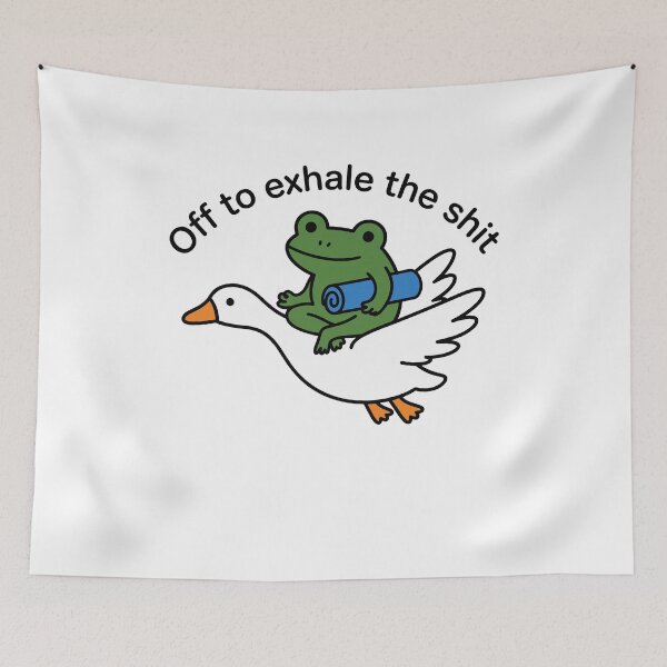 Item preview, International Yoga Day Funny Frog Yoga Lover Meme designed and sold by gunaone-design.