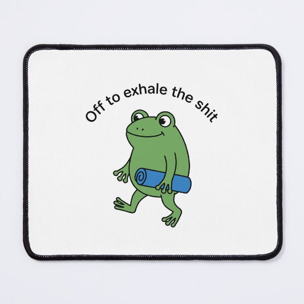 Item preview, Off to exhale The Shit Funny International Yoga Day Frog Meme designed and sold by gunaone-design.