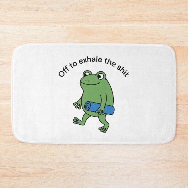 Item preview, Off to exhale The Shit Funny International Yoga Day Frog Meme designed and sold by gunaone-design.