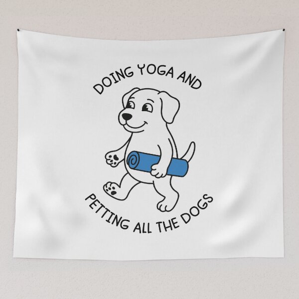 Item preview, Doing Yoga and Petting all the Dogs Funny Dog Yoga Lover - International Yoga Day June 21 designed and sold by gunaone-design.