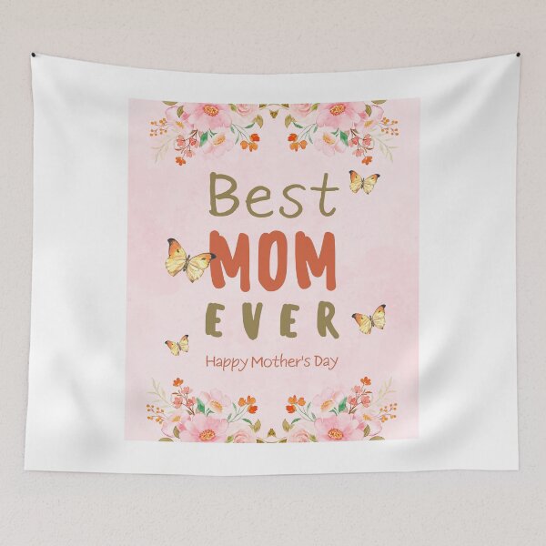 Aperçu de l'œuvre Pink Floral "Best Mom Ever" Butterfly créée et vendue par FunSticky14.