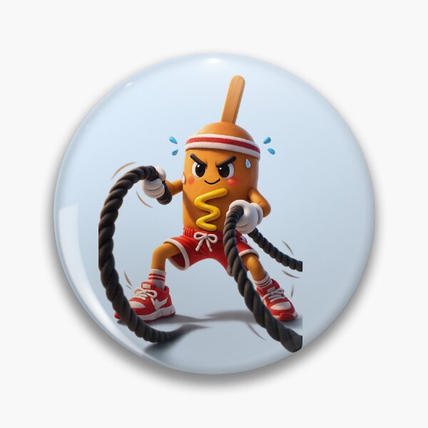 Item preview, Cute Corn Dog Workout Athlete | Kawaii Gym Battle Ropes Fitness Cartoon designed and sold by Moons Studio.