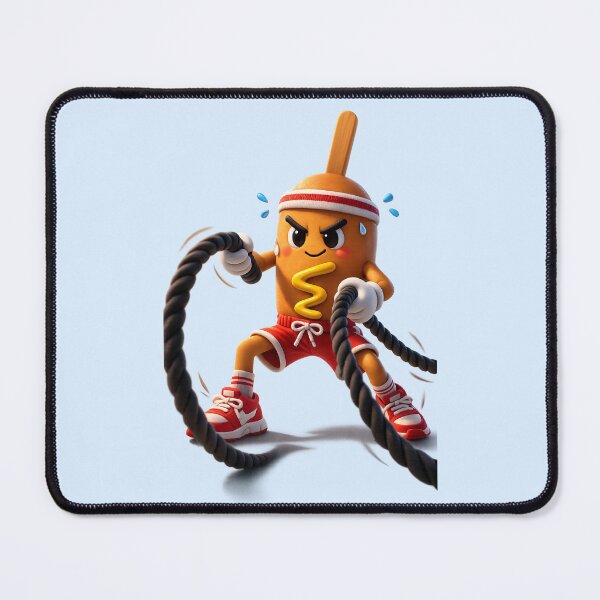 Item preview, Cute Corn Dog Workout Athlete | Kawaii Gym Battle Ropes Fitness Cartoon designed and sold by Moons Studio.