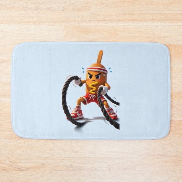 Item preview, Cute Corn Dog Workout Athlete | Kawaii Gym Battle Ropes Fitness Cartoon designed and sold by Moons Studio.