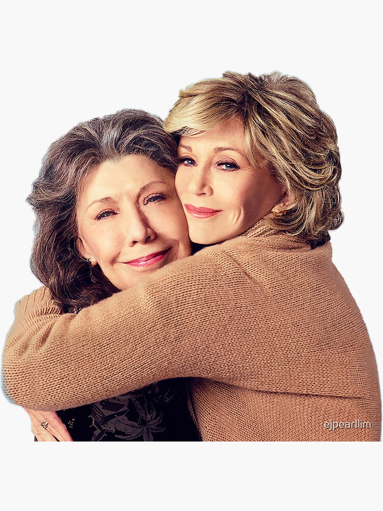 Thumbnail 3 of 3, Sticker, grace and frankie hug designed and sold by ejpearllim.