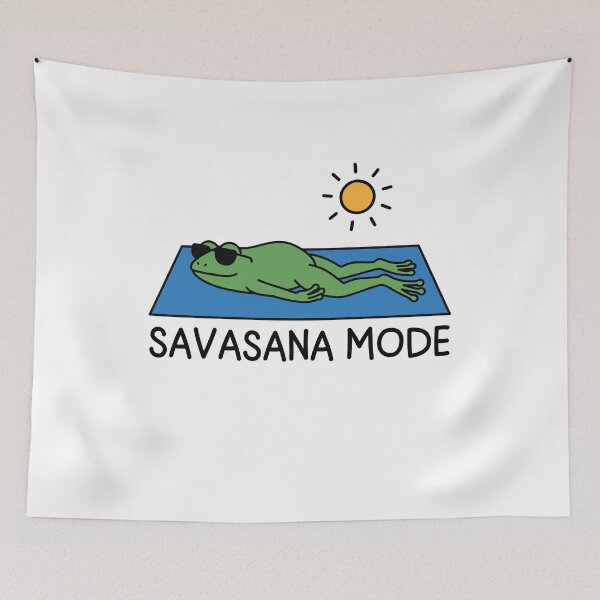 Item preview, Savasana Mode Funny Yoga and Pilates Frog Relaxation Day - International Yoga Day designed and sold by gunaone-design.