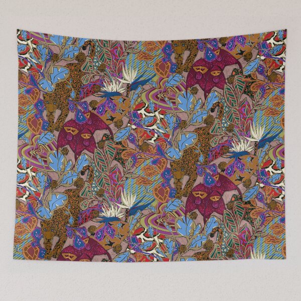 Item preview, Maximalist Jungle Jaguar Pattern Bold Botanical Decor designed and sold by Kathryn-Designs.